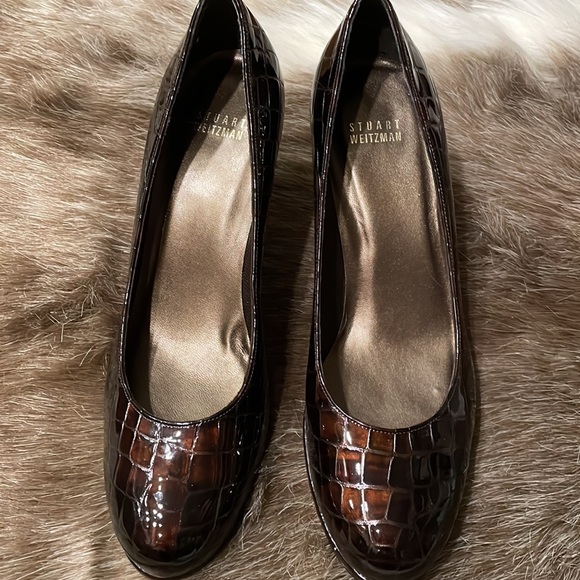 STUART WEITZMAN patent leather heels animal print - Picture 4 of 5